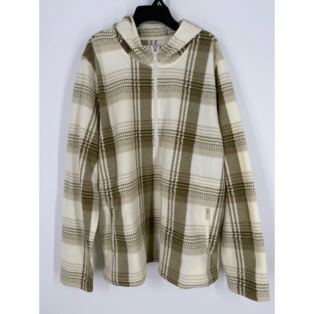 NEW O’Neill Womens Lightweight Fleece Flannel Plaid Hoodie Pullover XL